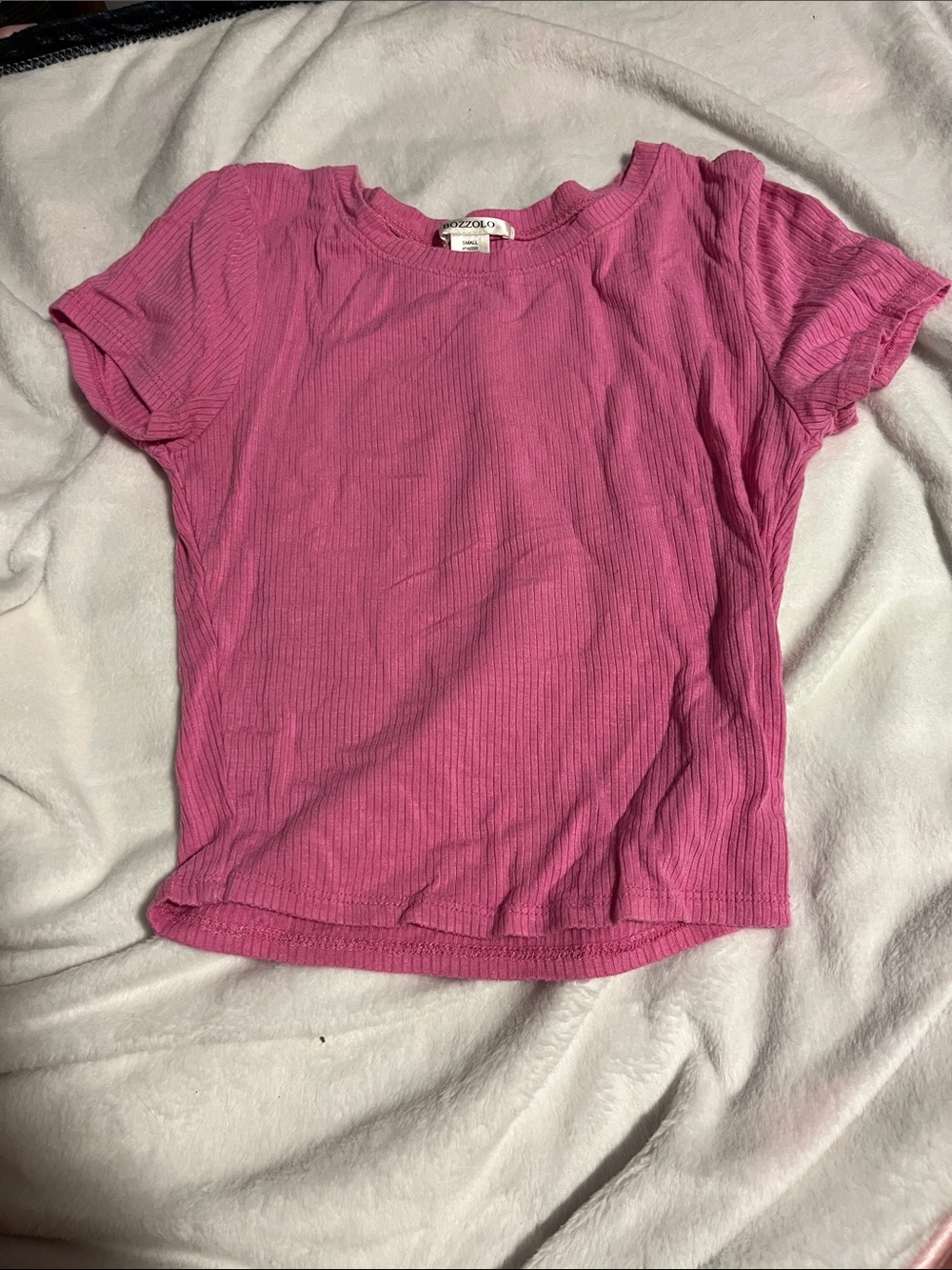 Bozzolo Pink Short Sleeve Ribbed Tee